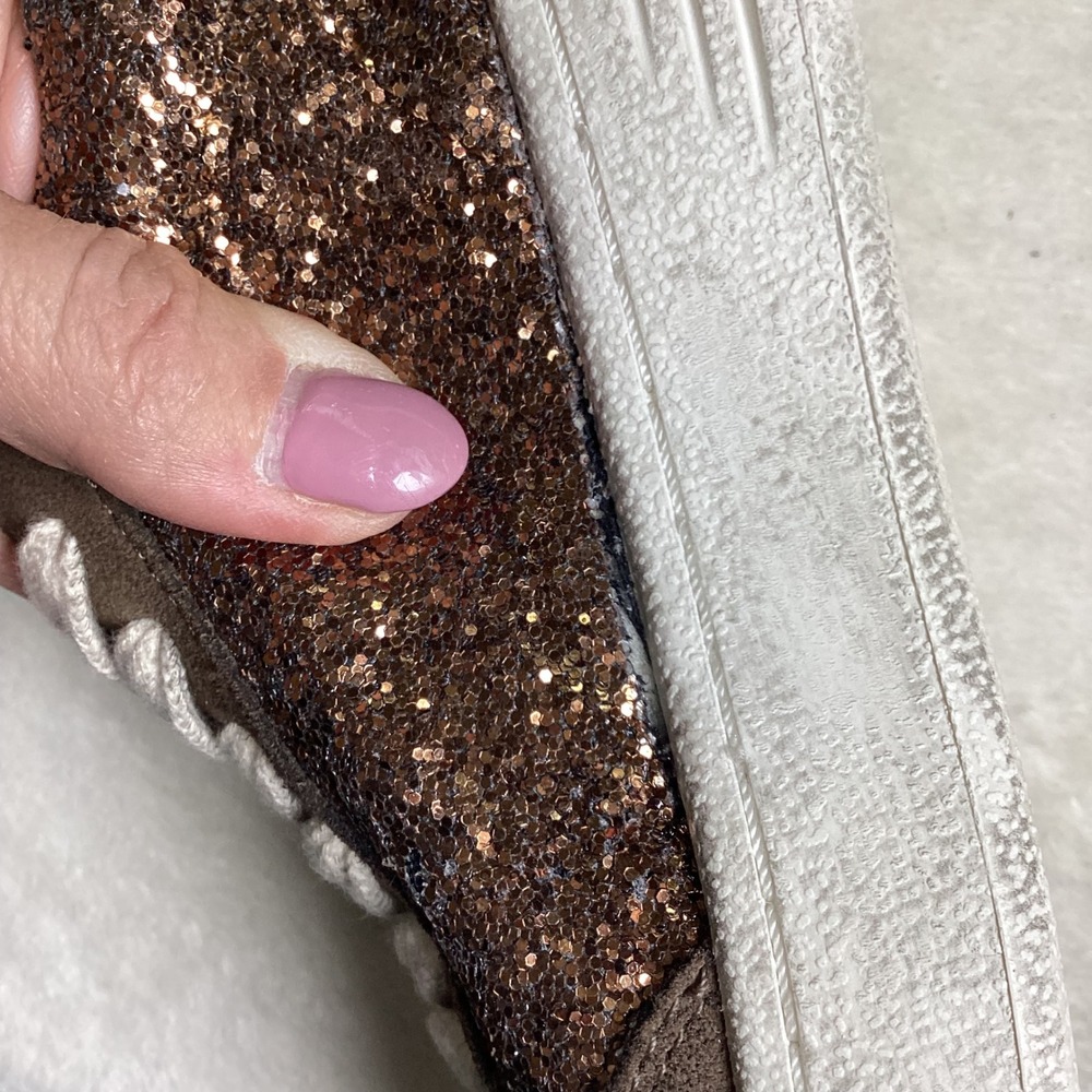 Ghoud Venice Low‑Top Sneakers, Chocolate Brown Glitter/Suede, EU 36, Italian - Picture 8 of 9
